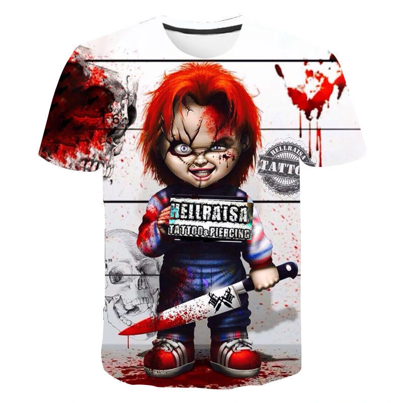 Halloween Cross Border Foreign Trade E-Commerce Men′ S Digital Printing T-Shirt Adult Youth Men′ S Short Sleeve T-Shirt