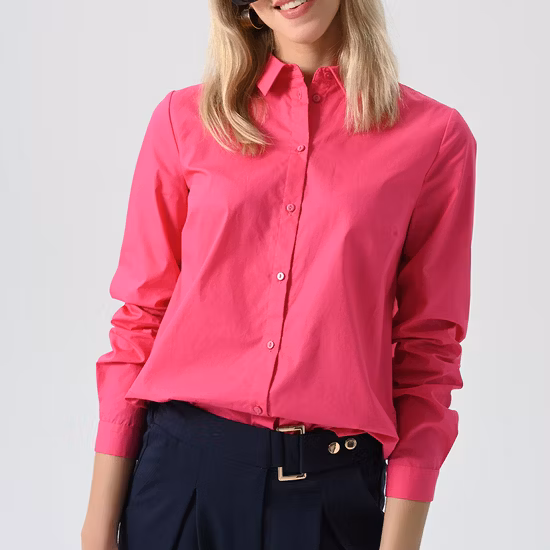 Shein レディース クオリティ ビスコース ロング スリーブ シャツ